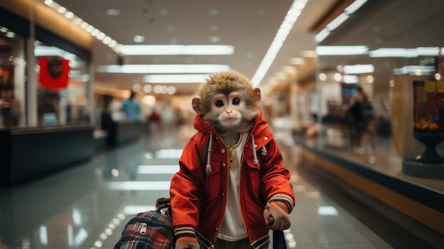 主人正在机场货运站接回宠物